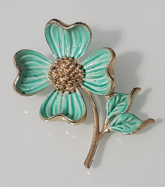 5528-Painted Metal Flower Brooch