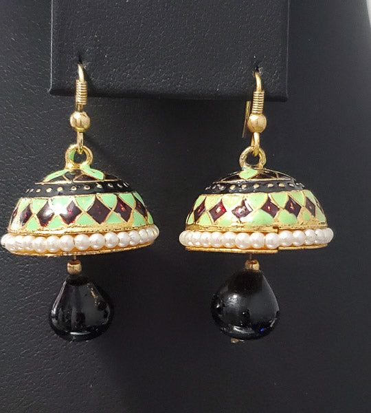 4228-Bollywood Indian Jhumka Enamel Earrings