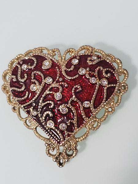Monet Enamel Heart Brooch-4694