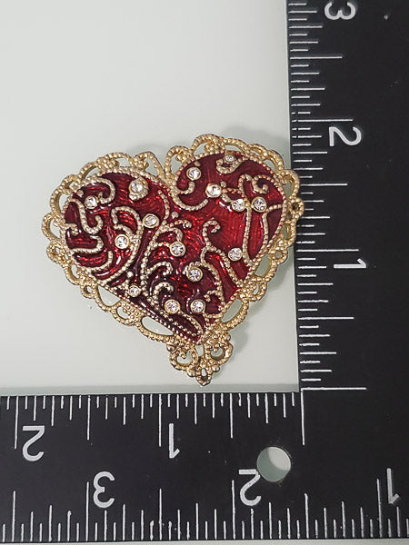 Monet Enamel Heart Brooch-4694