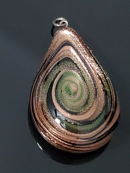 Lovely Large Murano Glass Sterling Pendant