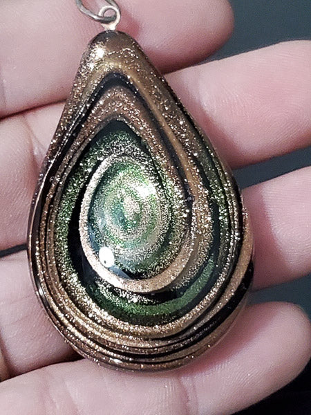 Lovely Large Murano Glass Sterling Pendant