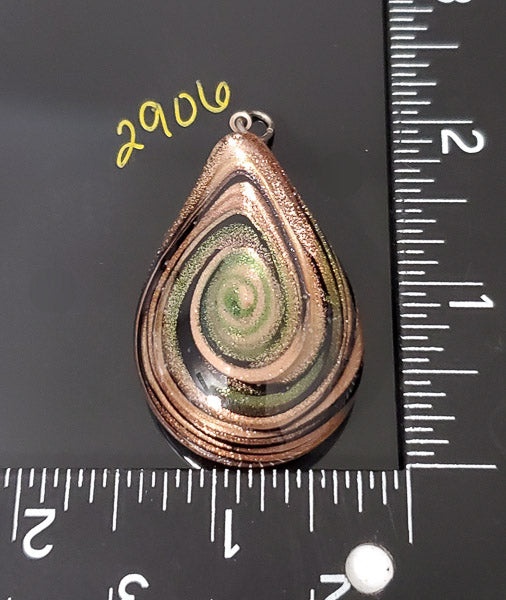 Lovely Large Murano Glass Sterling Pendant