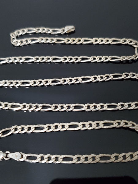 24" Italy Sterling Silver Figaro Chain
