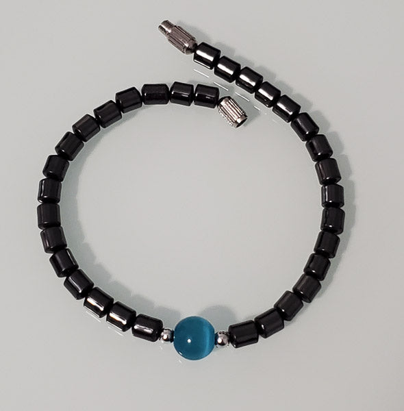 71171-Hematite & Cats Eye Bracelet