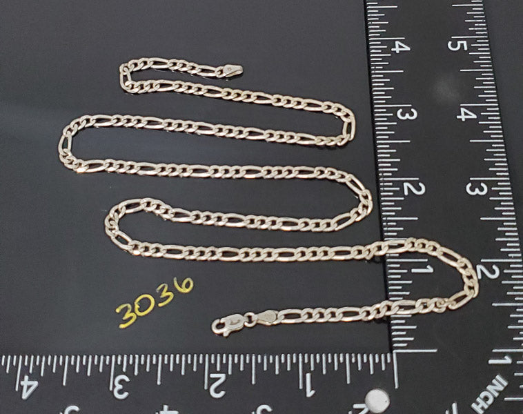24" Italy Sterling Silver Figaro Chain