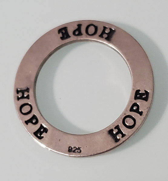 Sterling "Hope" Disk Pendant-3255