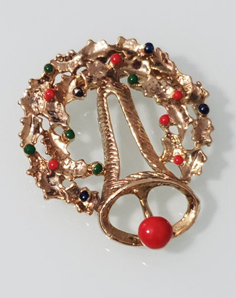 5936-Vintage Taiwan Christmas Brooch