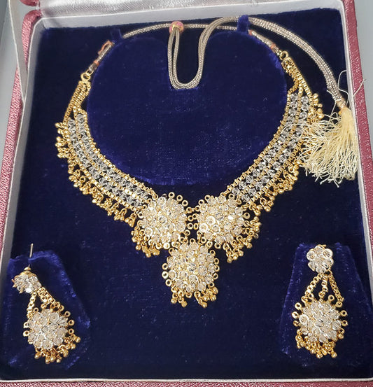 5288-Crystal Beaded Bollywood Indian Necklace Set