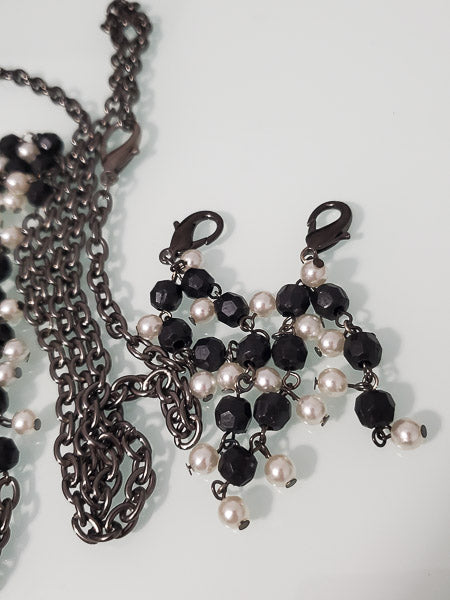 71279-Black Gun Coated 40" Beaded Necklace