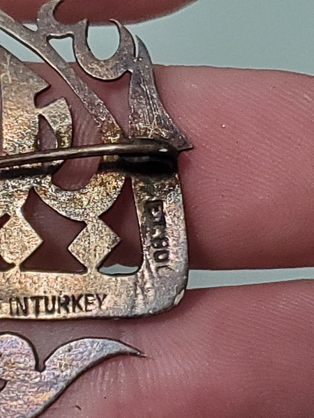2812-Vintage 800 Turkey Silver Islamic Brooch