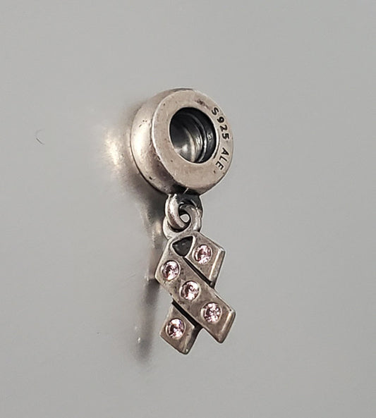 Authentic Pandora Ribbon Pink Cz Charm 790314pcz Retired