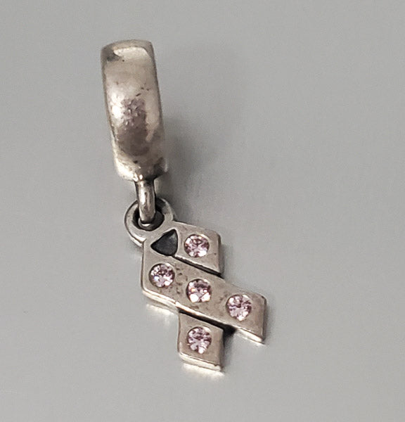 Authentic Pandora Ribbon Pink Cz Charm 790314pcz Retired