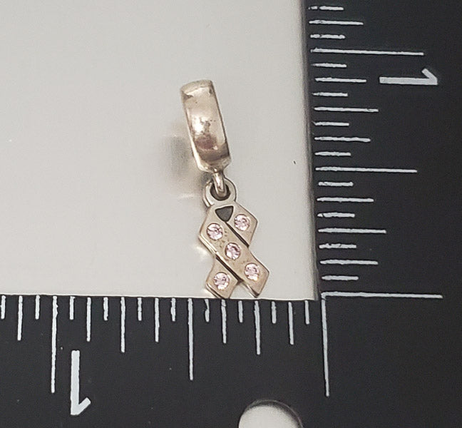 Authentic Pandora Ribbon Pink Cz Charm 790314pcz Retired