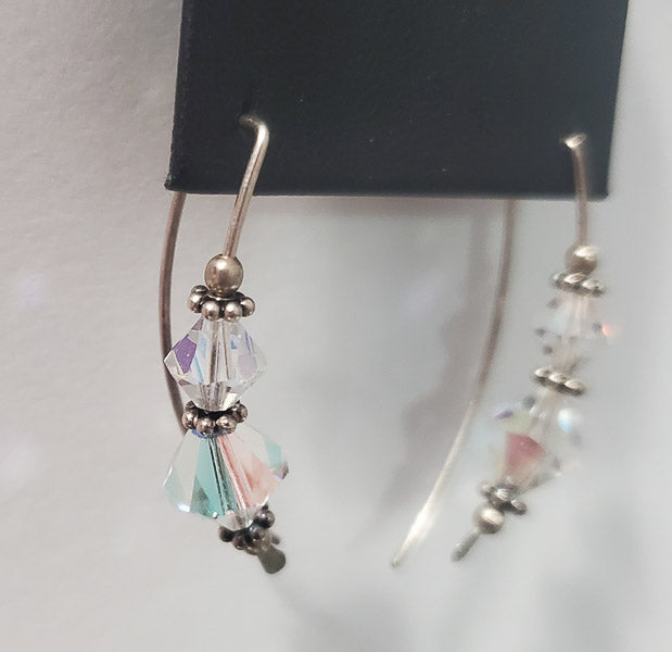 48-Crystal Sterling Silver Earrings