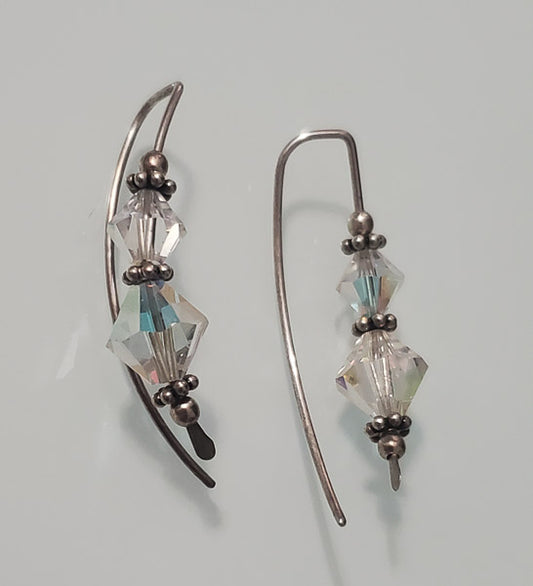 48-Crystal Sterling Silver Earrings