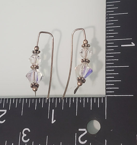 48-Crystal Sterling Silver Earrings