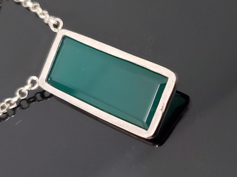 Green Onyx Sterling Silver Necklace