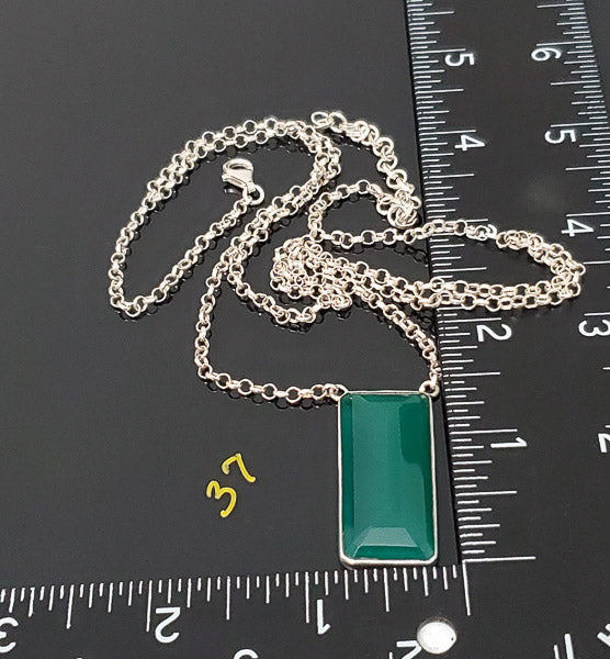 Green Onyx Sterling Silver Necklace