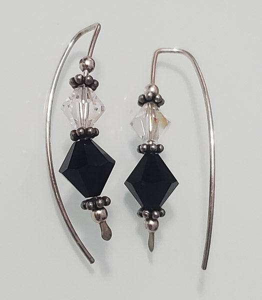 2944-Crystal Sterling Silver Earrings