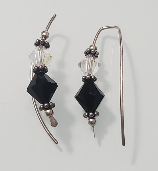 2944-Crystal Sterling Silver Earrings