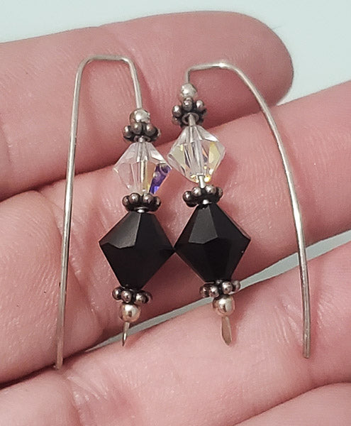 2944-Crystal Sterling Silver Earrings