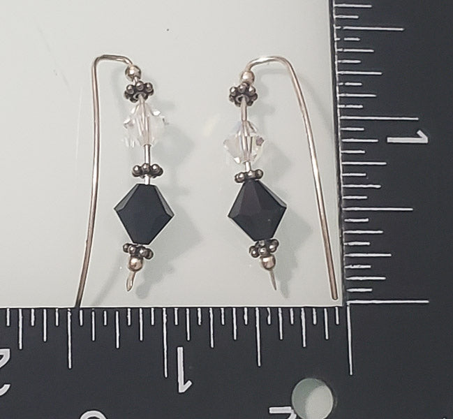 2944-Crystal Sterling Silver Earrings