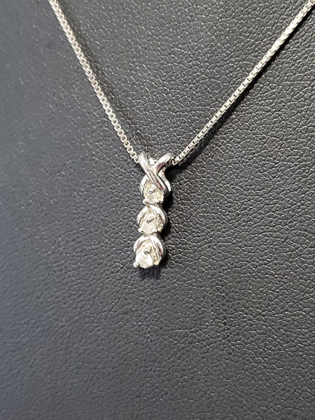 Sterling Silver Diamond Necklace