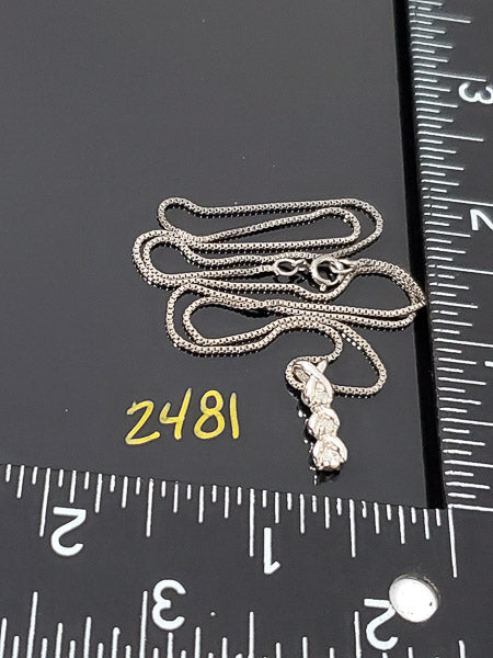 Sterling Silver Diamond Necklace