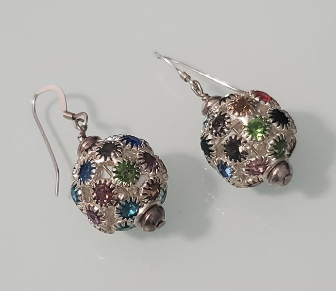 3358-Multi Colored Sterling Silver Earrings