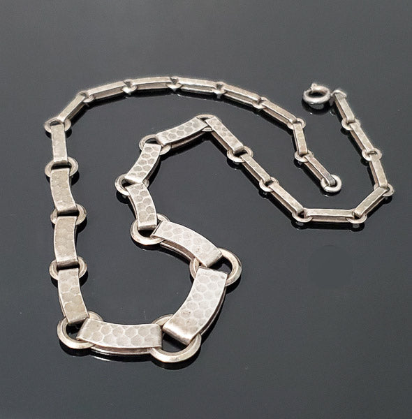Artisan Hammered Link Sterling Chain Necklace