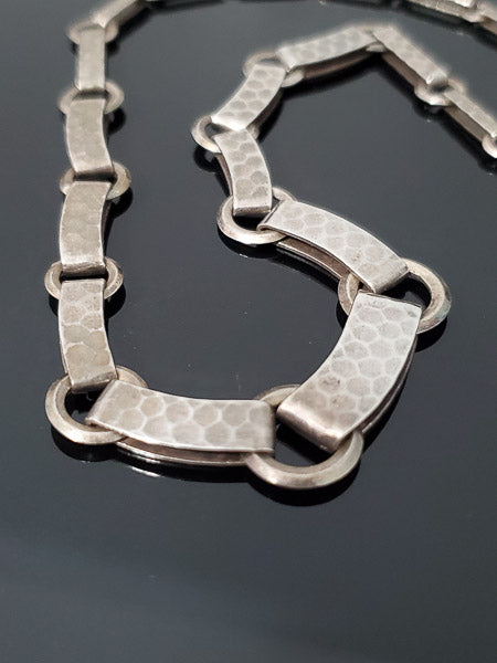Artisan Hammered Link Sterling Chain Necklace