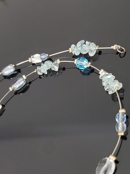 Dainty Stone & Glass Beaded Sterling Necklace