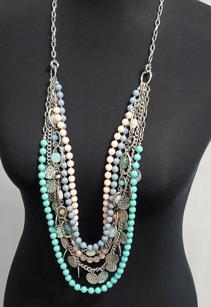 1965-Heavy Designer Multi Layered Adj Necklace