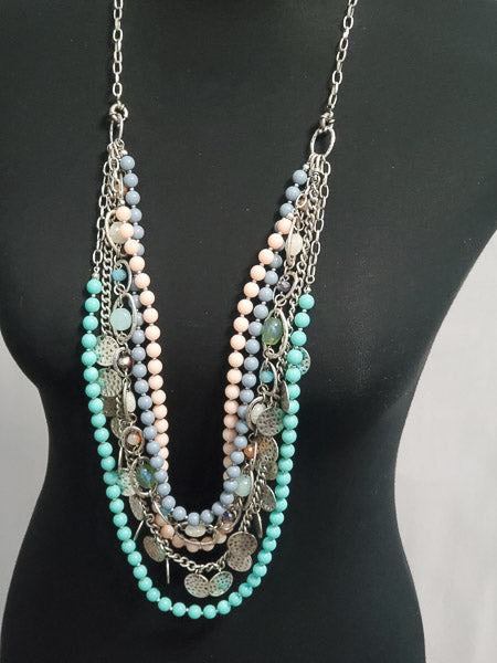 1965-Heavy Designer Multi Layered Adj Necklace