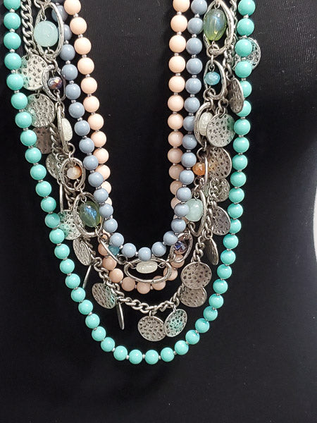 1965-Heavy Designer Multi Layered Adj Necklace