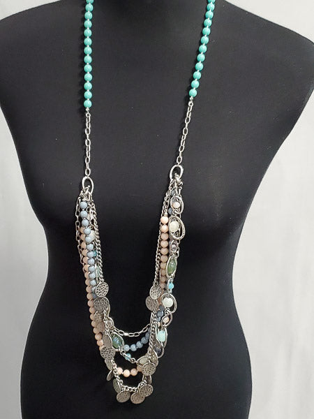 1965-Heavy Designer Multi Layered Adj Necklace