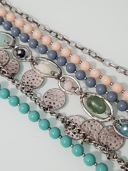 1965-Heavy Designer Multi Layered Adj Necklace