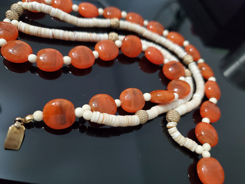 Vintage Silver Heshi & Glass Beaded Necklace