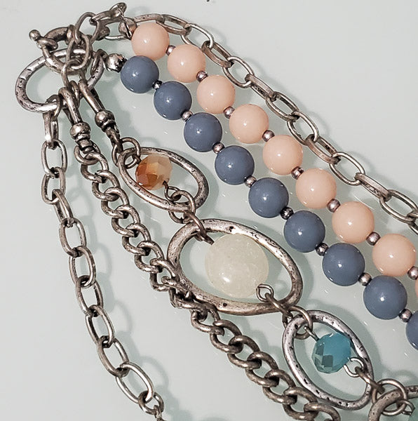 1965-Heavy Designer Multi Layered Adj Necklace