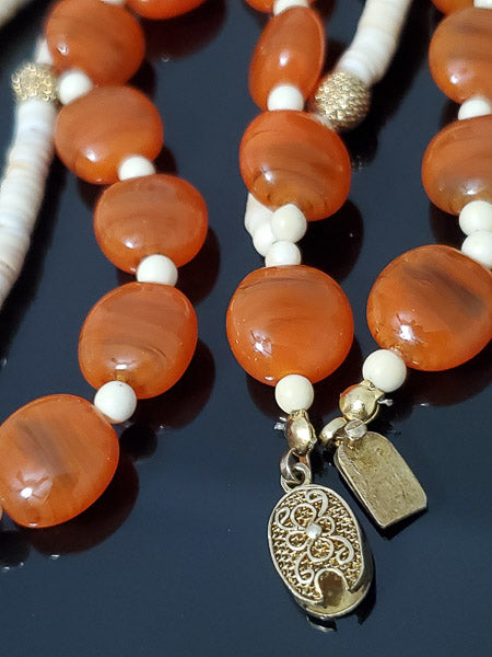 Vintage Silver Heshi & Glass Beaded Necklace