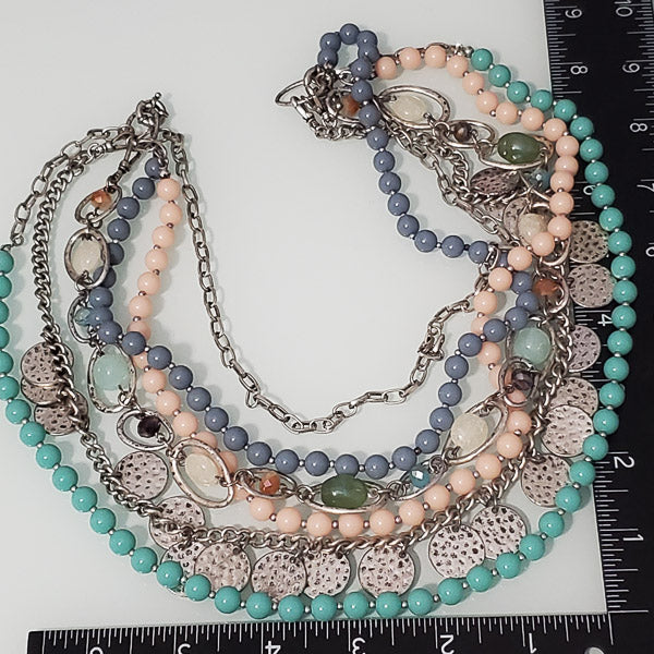 1965-Heavy Designer Multi Layered Adj Necklace