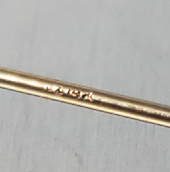 14k Gold Antique Firey Good Opal Stick or Label Pin