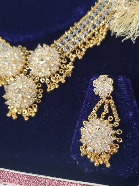 5288-Crystal Beaded Bollywood Indian Necklace Set