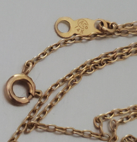 Vintage 14k Yellow Gold Heart Necklace