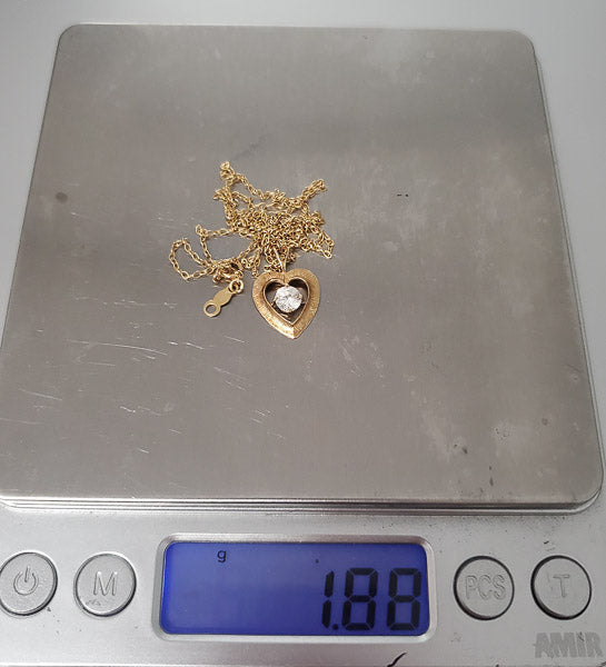 Vintage 14k Yellow Gold Heart Necklace