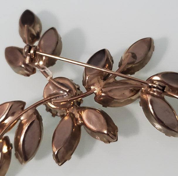 Vintage Amber Rhinestone Brooch-5594