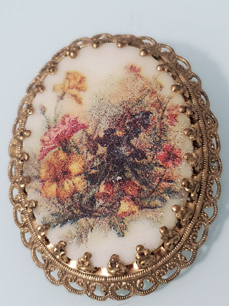 Vintage Sugar Glass Brooch-5586