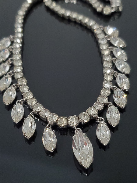 True Vintage Unsigned Rhinestone Dangle Necklace