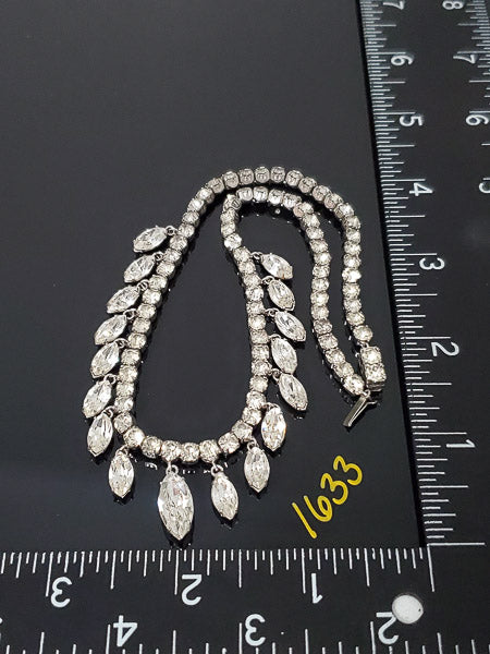 True Vintage Unsigned Rhinestone Dangle Necklace